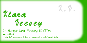 klara vecsey business card